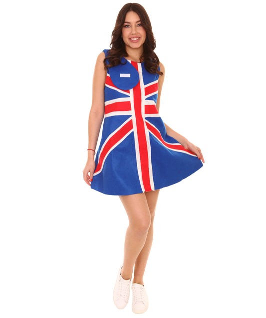大人向け女性用 JCO-191 イギリス フラッグ トロールズ ドレス コスチューム パトリオティック コスプレ コスチューム