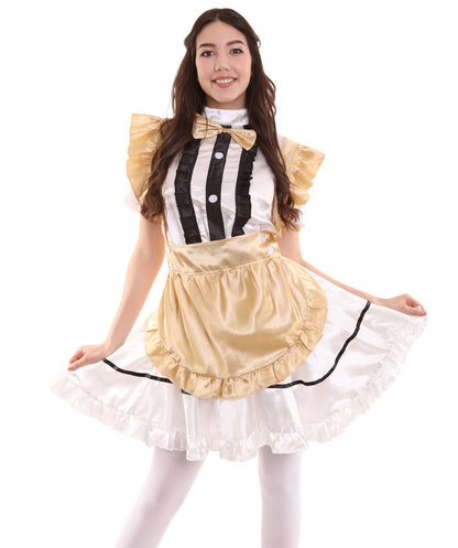 女性用 JCO-326_6 アニメ コスプレ フレンチメイド ファンシー ドレス ゴールド コスプレ コスチューム