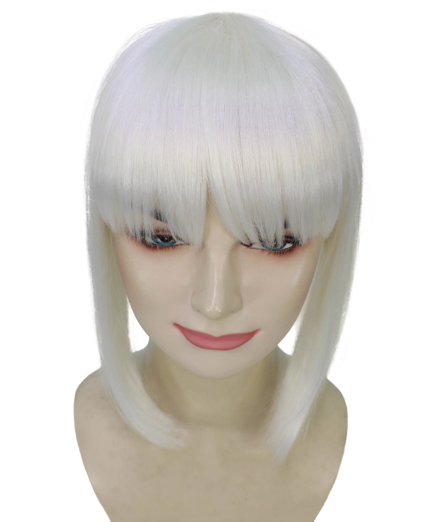 女性用 H-6001 ショート＆ローウェーブ ポニーテールウィッグ コスプレに最適 難燃性合成繊維