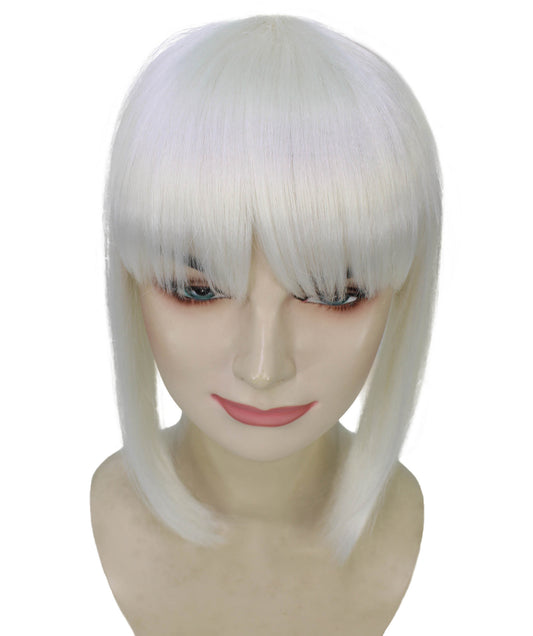 女性用 H-6001 ショート＆ローウェーブ ポニーテールウィッグ コスプレに最適 難燃性合成繊維