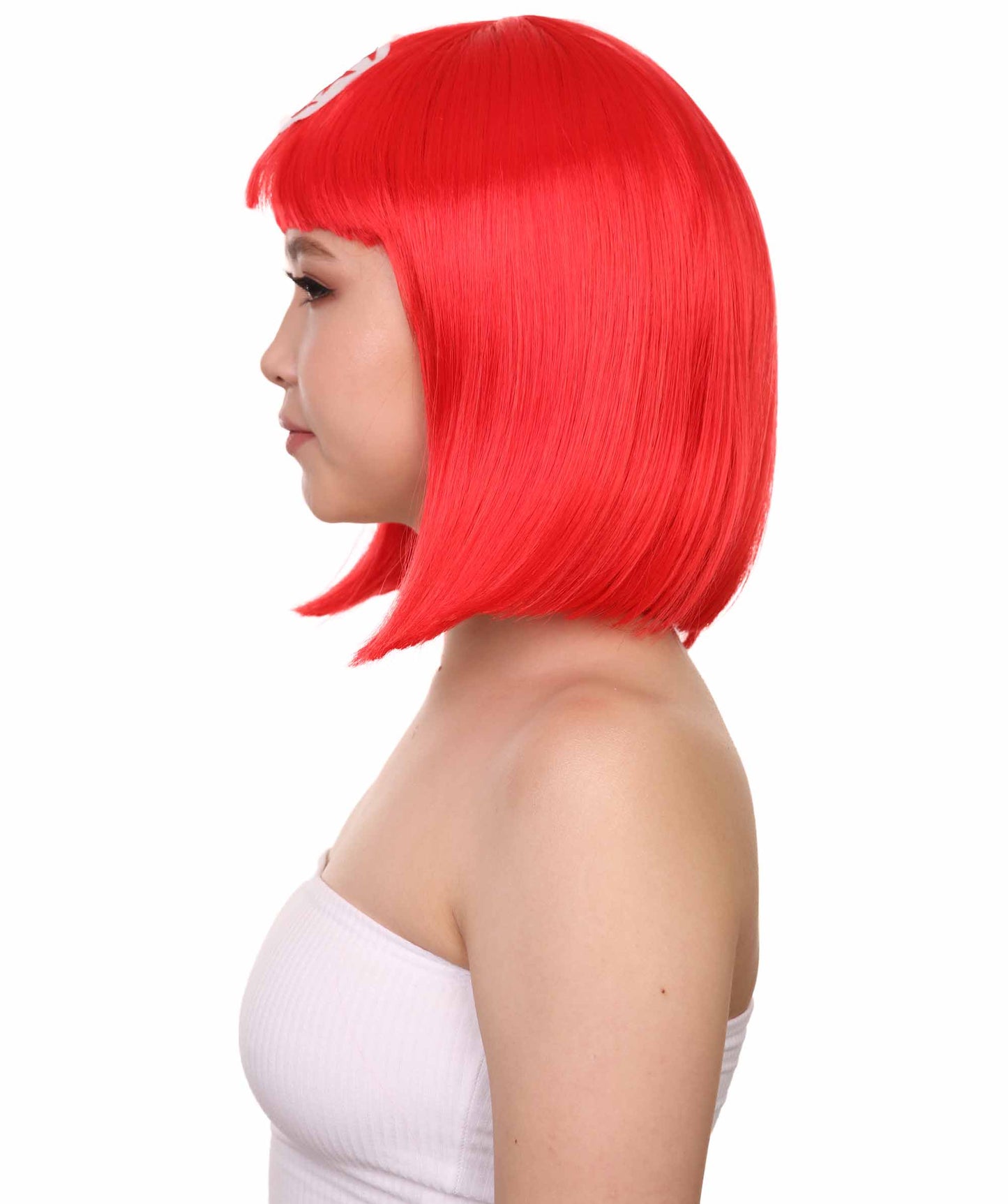 レディース 愛国的なチュニジアフラッグボブウィッグ H-3913 プレミアム 通気性の良い キャップレスキャップ