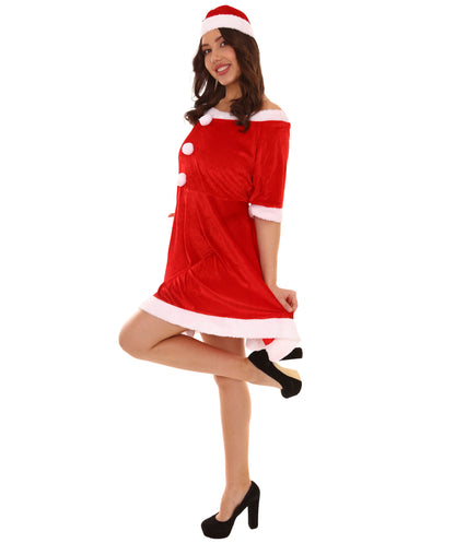 Wigs2you.com JCX-021女性のクリスマスサンタクロース短いスカートコスチューム,コスプレ衣装 。