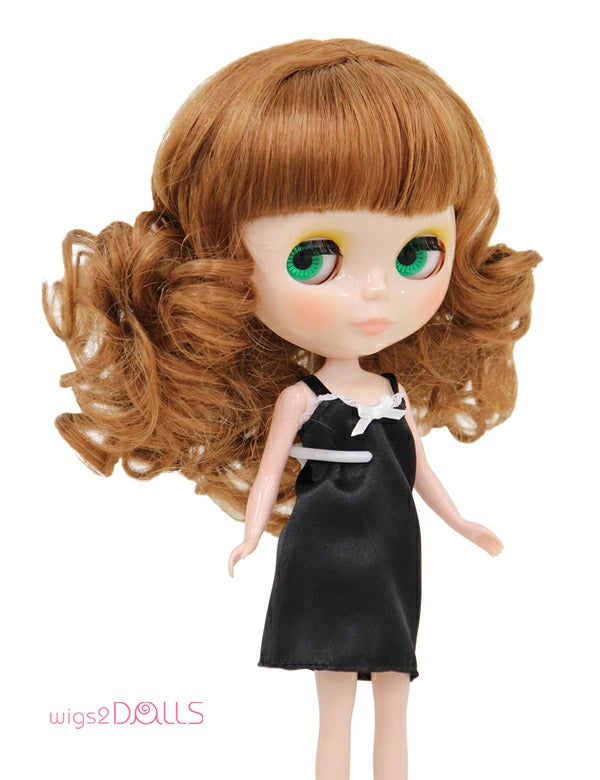 Wigs2you B-180 ドールウィッグ ブライス Blythe ミディアム ボブ 前髪ぱっつん ボリューム ラッシュブラウン 18cm 日本製高級ファイバー 非耐熱 撮影用