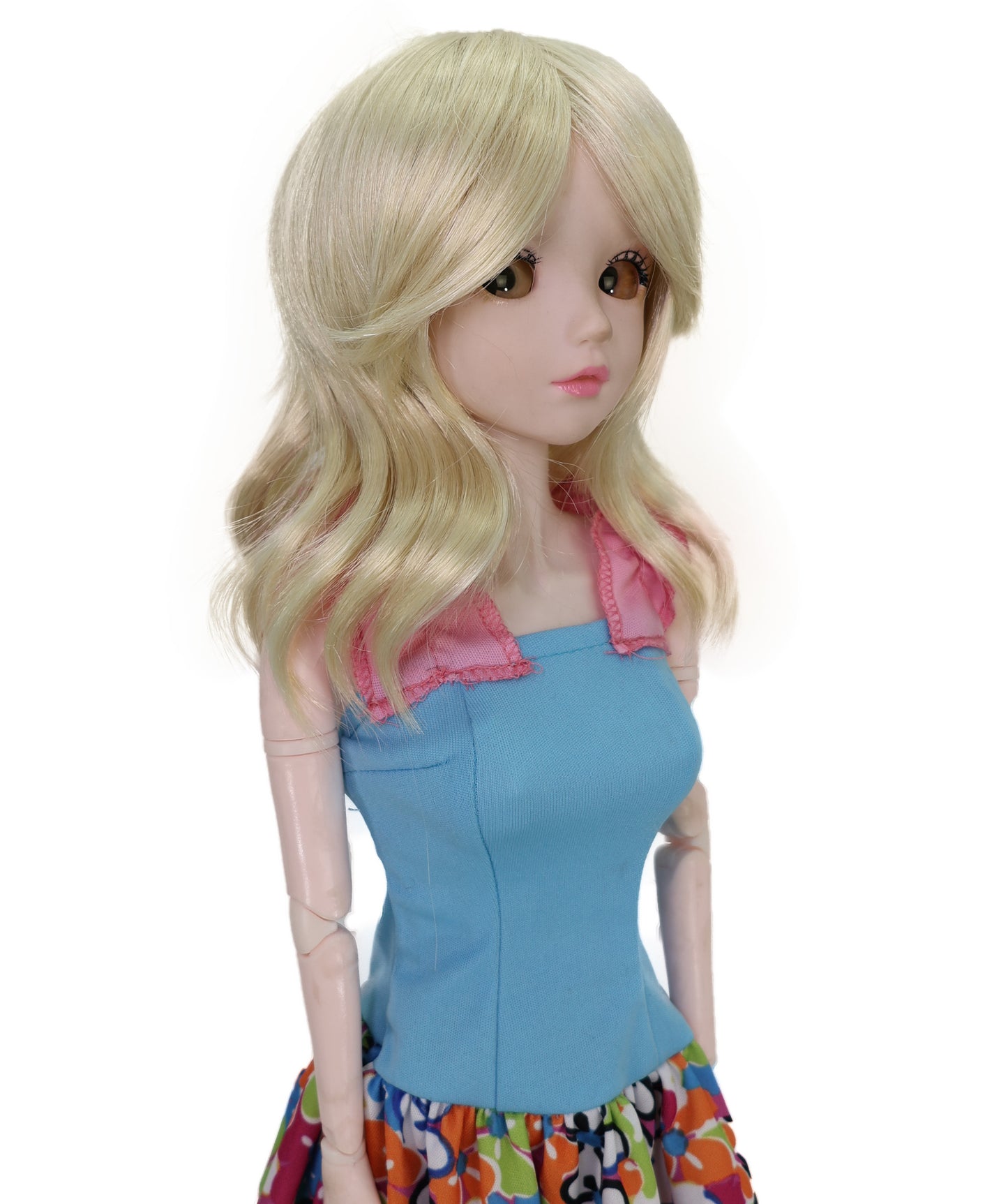 Wigs2you B-233 ブロンドのカーリーショートドールウィッグ - コスプレドール用軽量7インチ合成ヘアピース