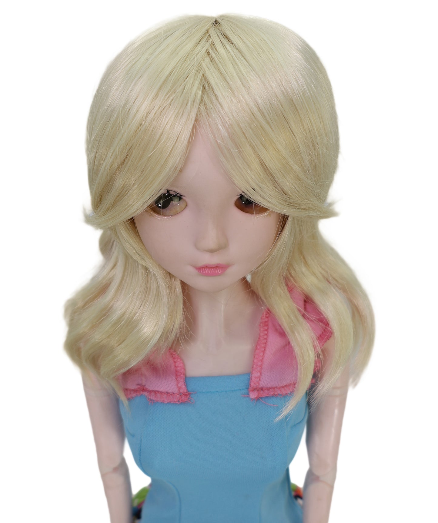 Wigs2you B-233 ブロンドのカーリーショートドールウィッグ - コスプレドール用軽量7インチ合成ヘアピース