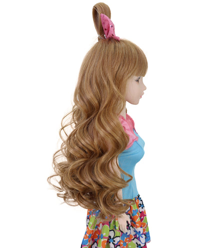 Wigs2you B-234 コッパーブロンド プレイドール用ウィッグ - 14インチ ロングカーリーヘア トップバンス＆バンズ付き - ハロウィンやドールコスプレに最適