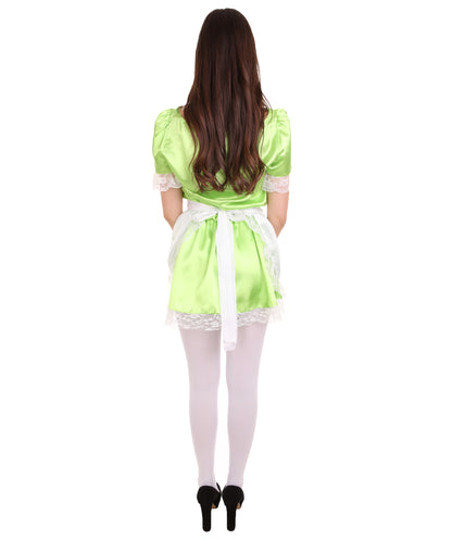 女性用 JCO-343_6 伝統的なメイド制服コスプレ ライムコスチューム