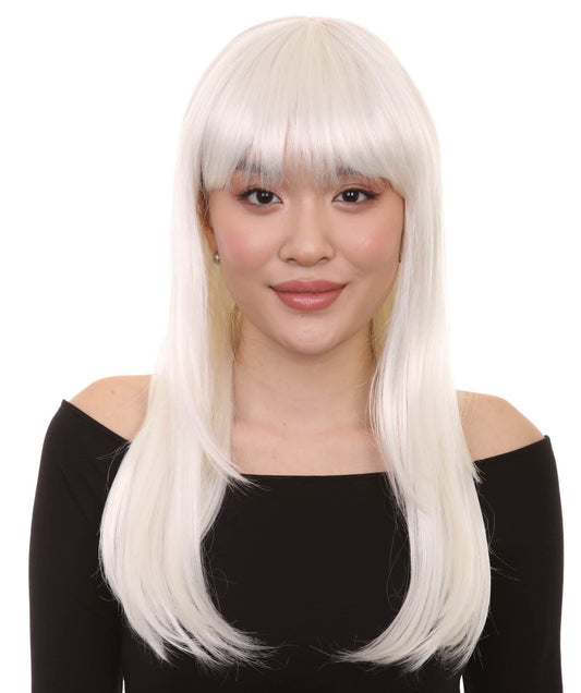 Wigs2you ハロウィンパーティープレミアムレディース H-1056 とても快適なグラマーグリーンウィッグ ホワイトカラー