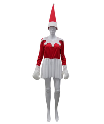 Wigs2you.com JCX-017女性のクリスマスエルフの少女赤色コスチューム,コスプレ衣装 。