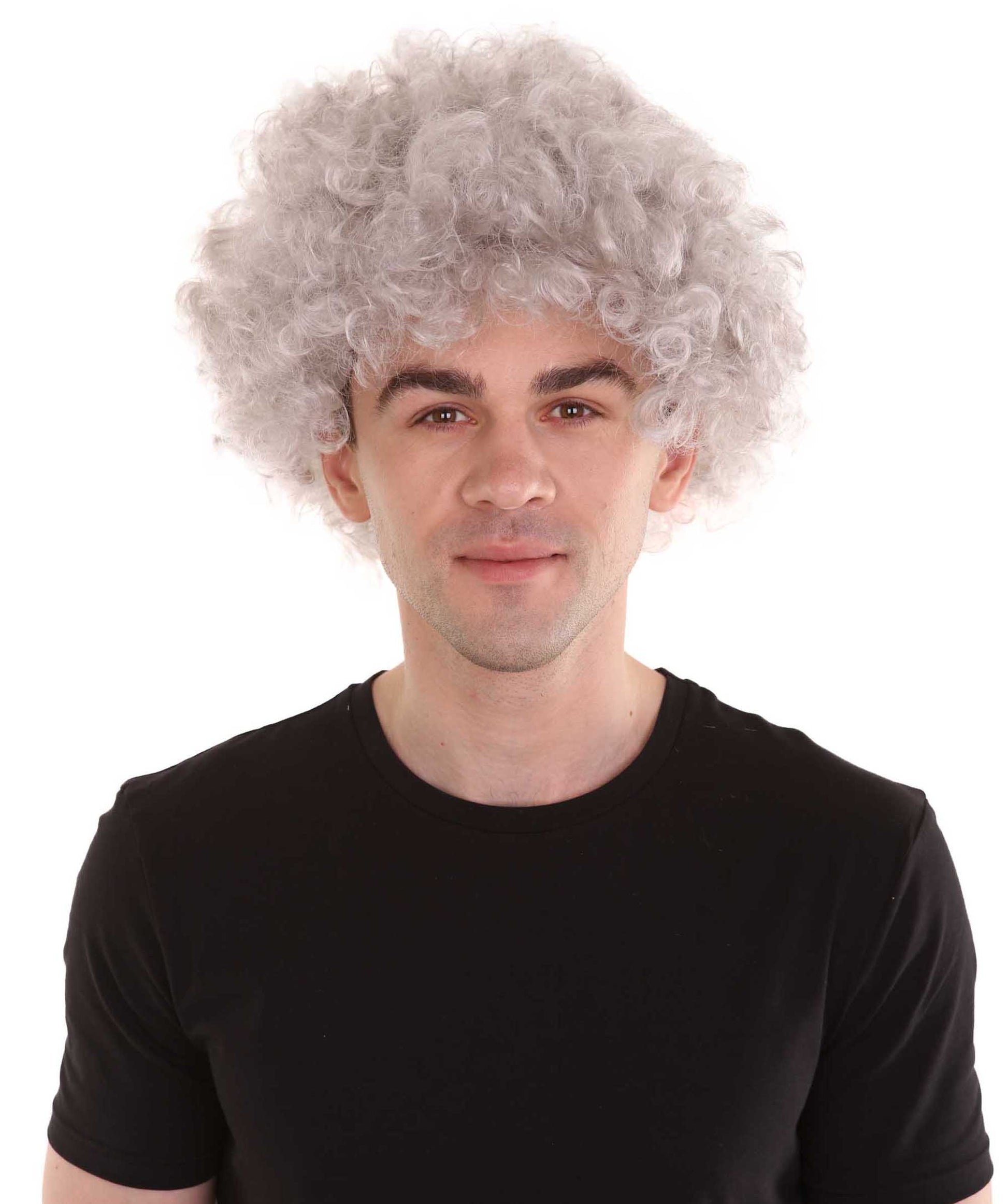 男性用 グレー アフロ ウィッグ H-2446 ハロウィンパーティー に最適
