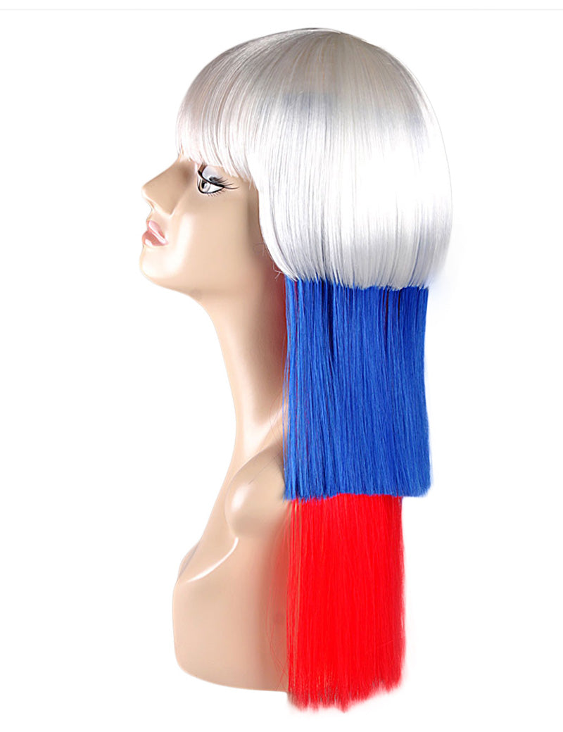ハロウィンパーティープレミアムレディース Flag-003  マルチカラー ファンシーキャラクターファッション ロングウィッグ ソフト合成繊維