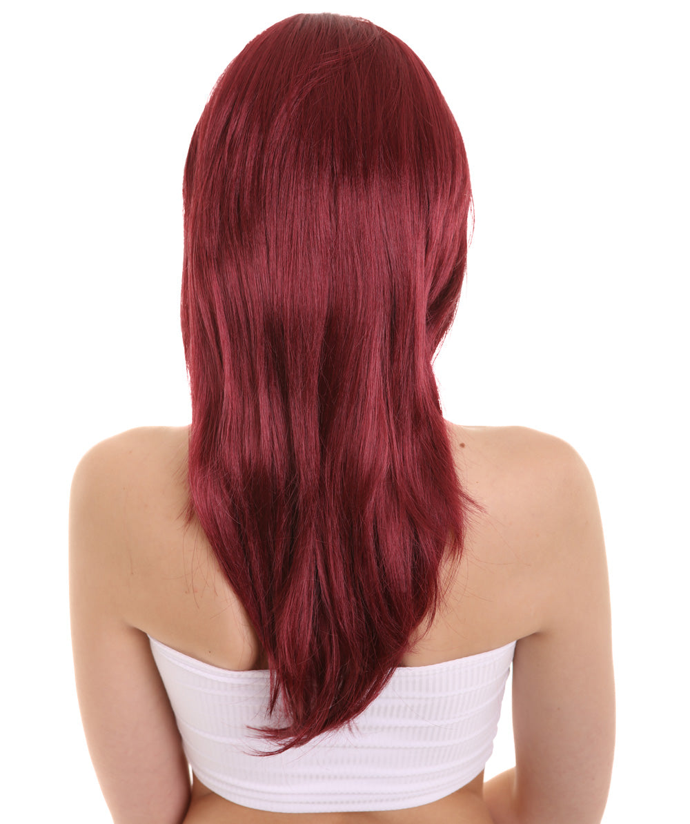 Wigs2you ハロウィンパーティー プレミアム レディース H-929 3レイヤーのパーティーガールウィッグ バーガンディカラー