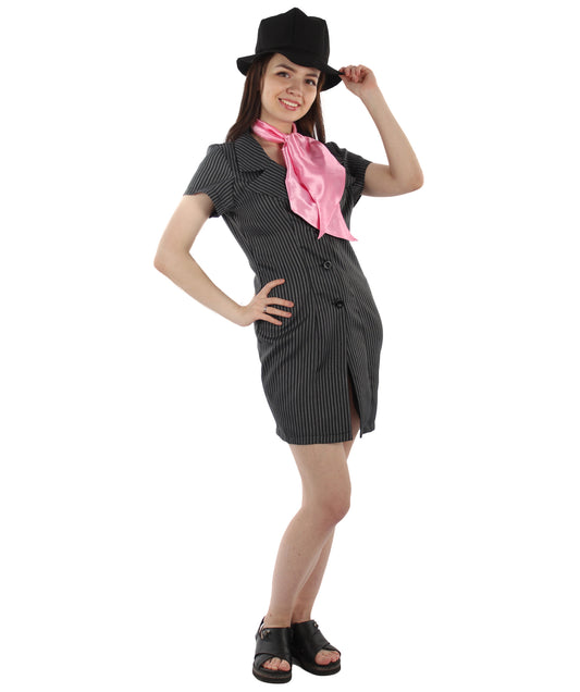 女性 JCO-443 のギャングスターコスチューム グレーコスプレコスチューム