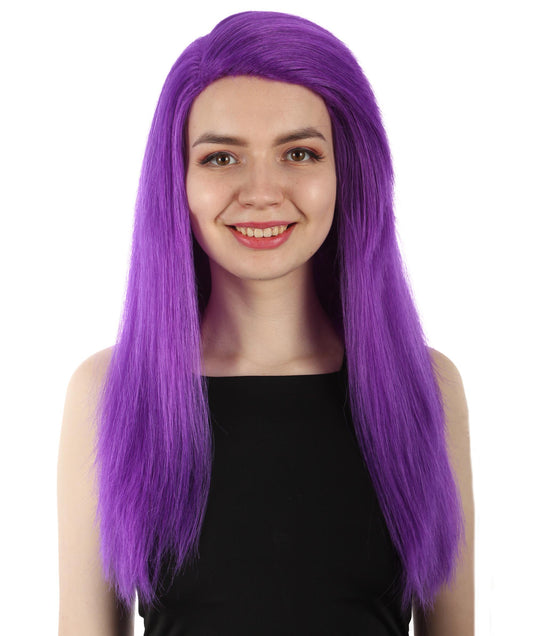 女性用ロングストレートサイドパートコスプレウィッグ パープル H-5220_12 ファンシースタイル プレミアムハロウィンパーティーウィッグコレクション
