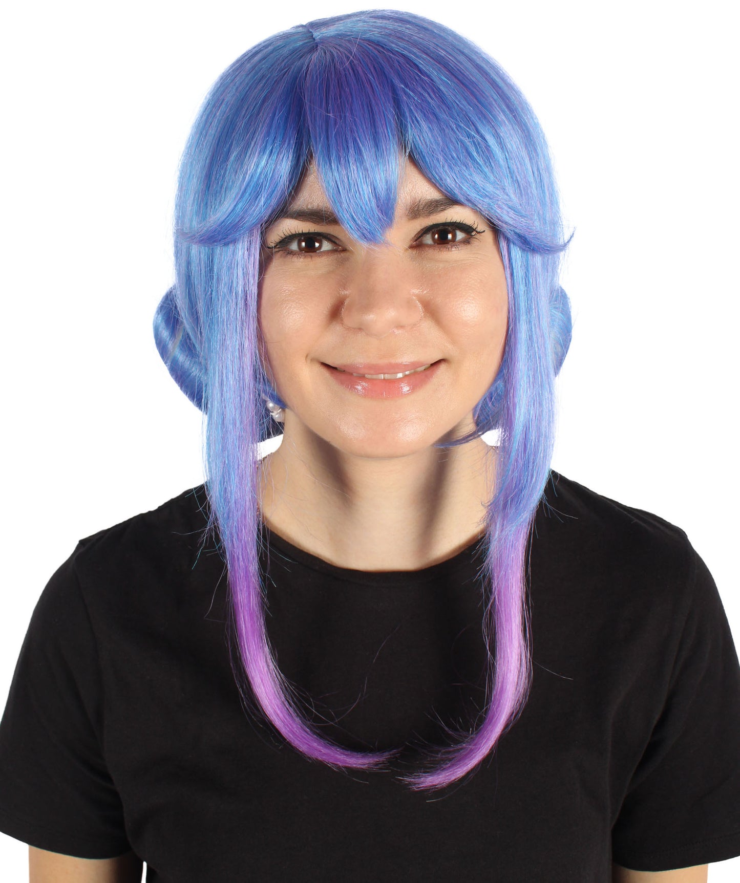Wigs2you H-6930 大人用 レディース クリスタルローズ ダブルバン ブルー コスプレウィッグ｜ハロウィンに最適｜難燃性合成繊維