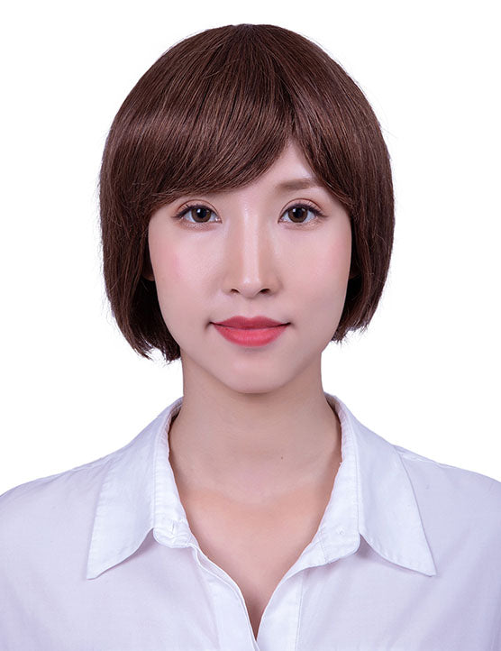 30歳〜40歳 若者の短い HT-019 100% ヒューマンヘア ナチュラルエレガンス ハンドタイド ヒューマンヘア束