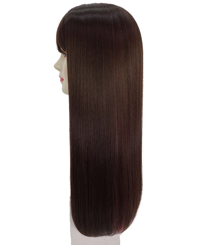 Wigs2you C-105 大人女性用 ブラック＆ピンク 26インチ ロングストレートウィッグ（前髪付き）｜ハロウィン・コスプレウィッグ｜難燃性合成繊維
