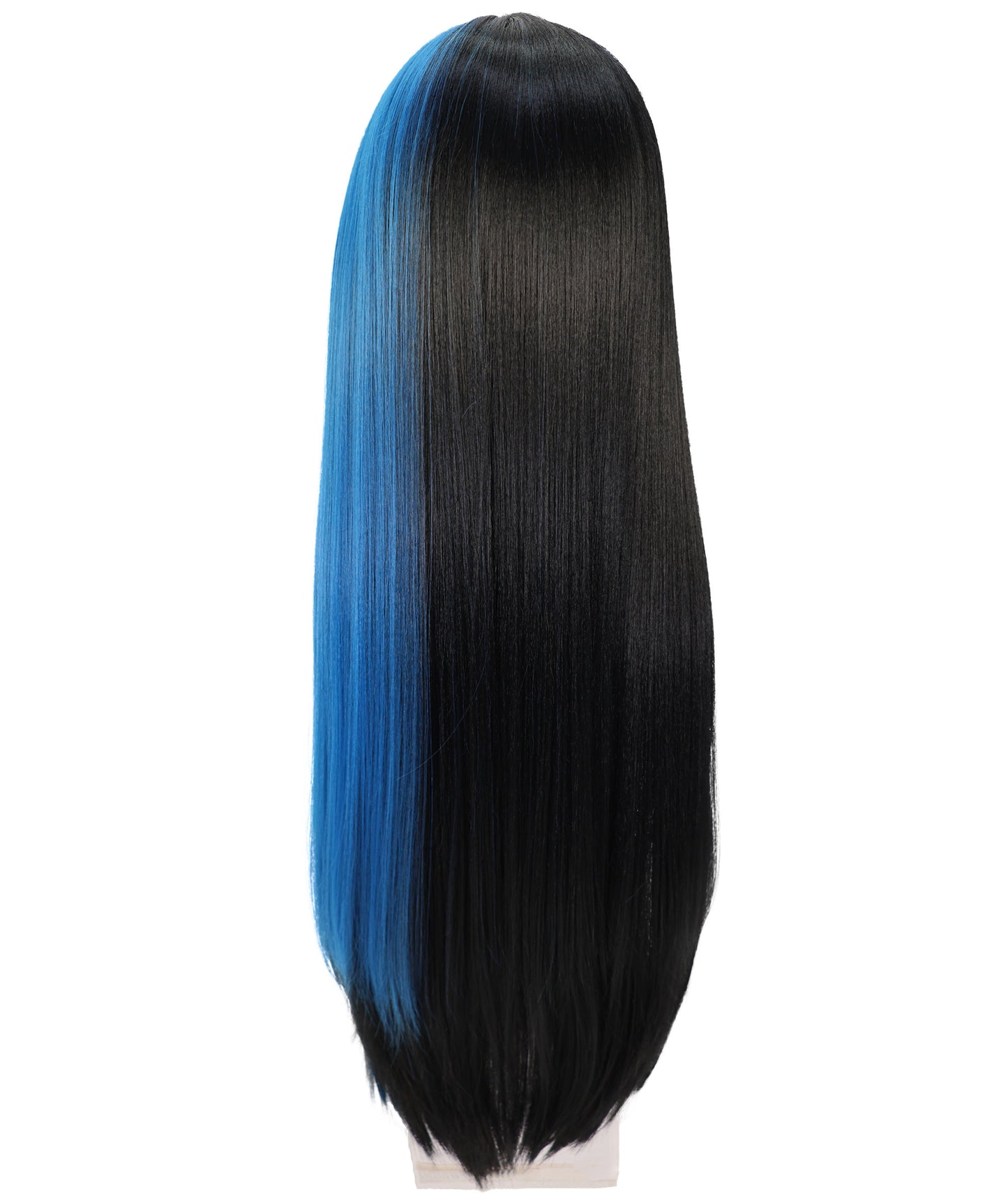 Wigs2you C-106「大人女性用 ブラック＆ブルー 27.5インチ ロングストレートウィッグ（前髪付き）｜ハロウィン・コスプレ用ウィッグ｜難燃性合成繊維」