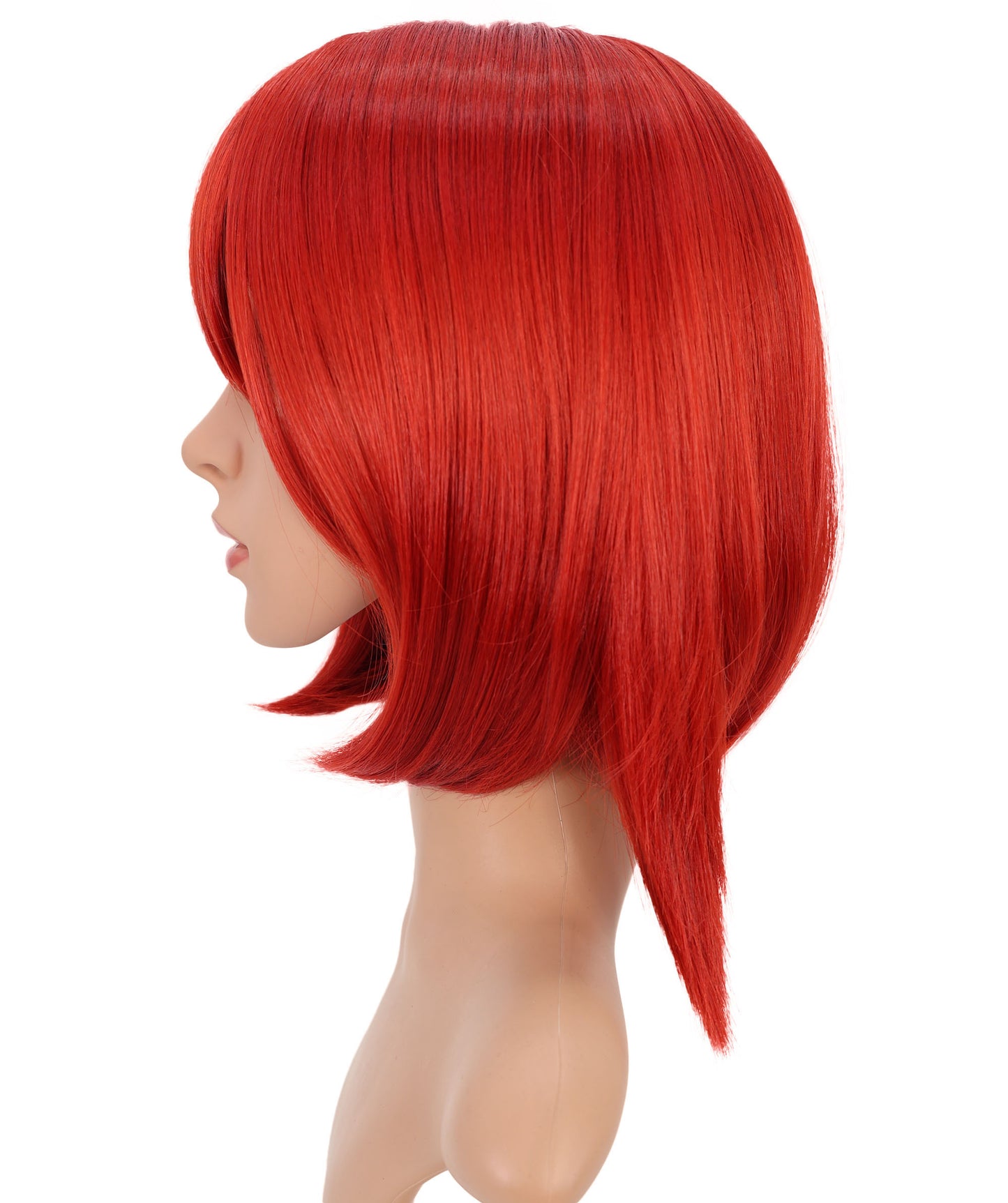 Wigs2you C-108 コスプレウィッグ チェリーレッド ショートボブ フルバングス 12.5インチ 人工毛 女性用