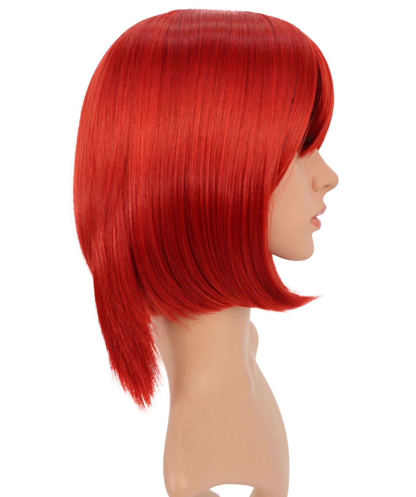 Wigs2you C-108 コスプレウィッグ チェリーレッド ショートボブ フルバングス 12.5インチ 人工毛 女性用