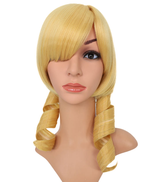Wigs2you C-109 コスプレウィッグ ブロンドツインテール サイドバング付き 16インチ 人工毛 女性用