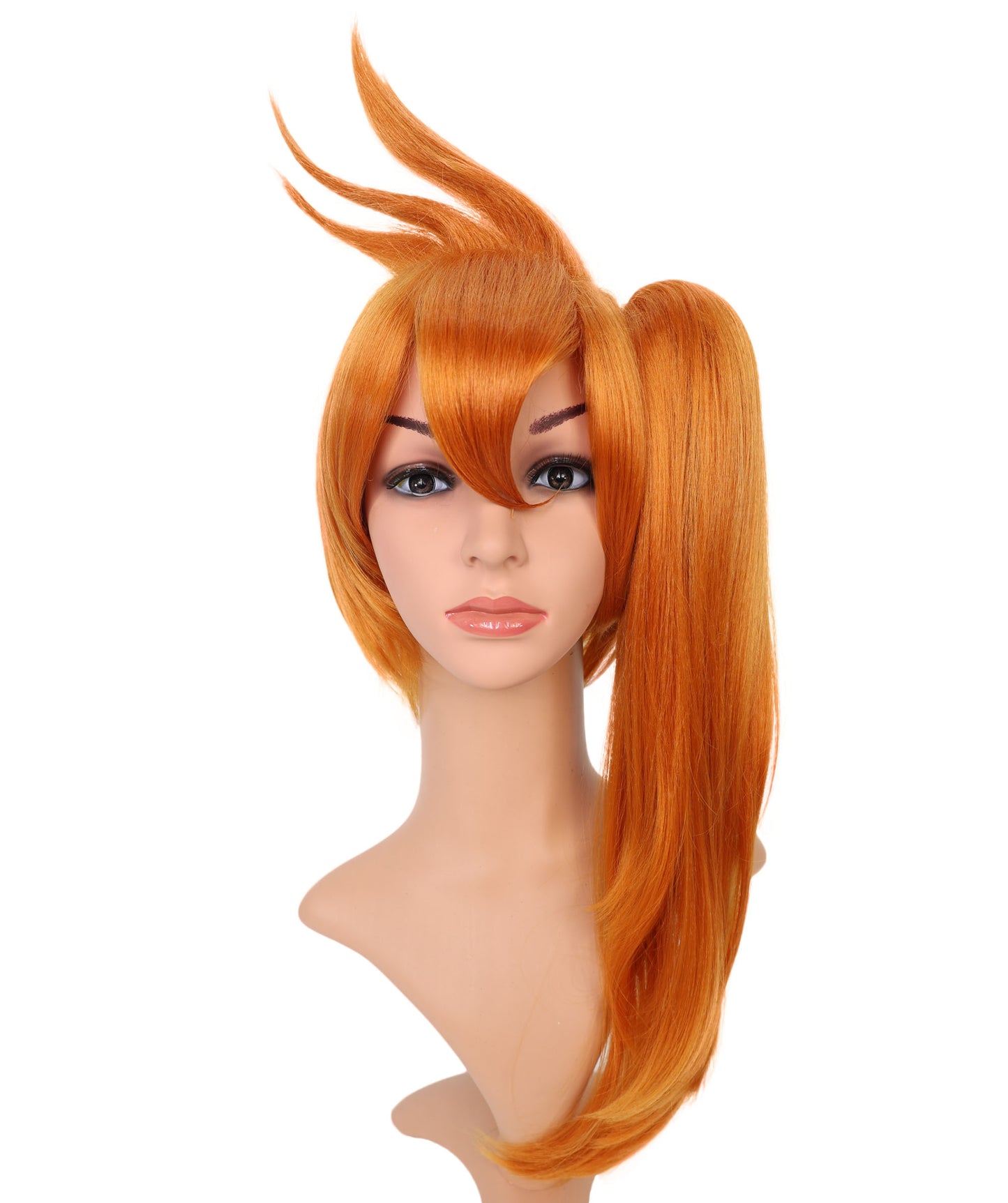 Wigs2you C-111 コスプレウィッグ アンバー ハイポニーテール スパイキーバングス | 女性用 12インチ ストレートヘア
