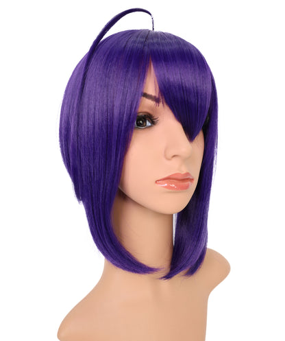 Wigs2you C-114 コスプレウィッグ ダークパープル ストレートボブ ポニーテール＆リボン付き | 12インチ 人工毛