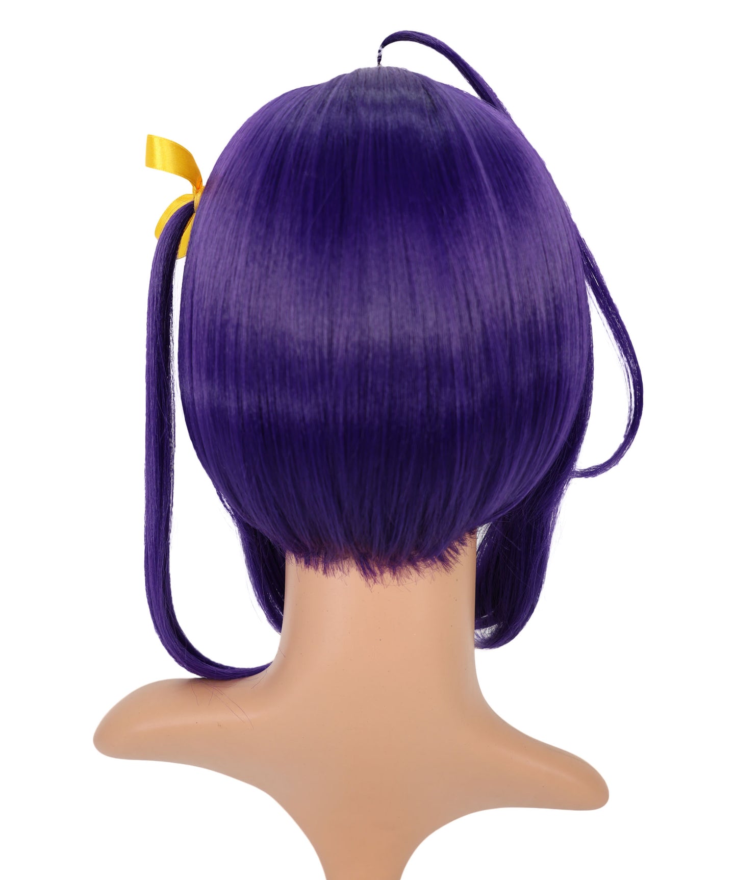 Wigs2you C-114 コスプレウィッグ ダークパープル ストレートボブ ポニーテール＆リボン付き | 12インチ 人工毛