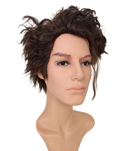 Wigs2you C-115 メンズコスプレウィッグ くせ毛風 ダークブラウン ボリュームヘア | 10インチ 合成繊維ウィッグ