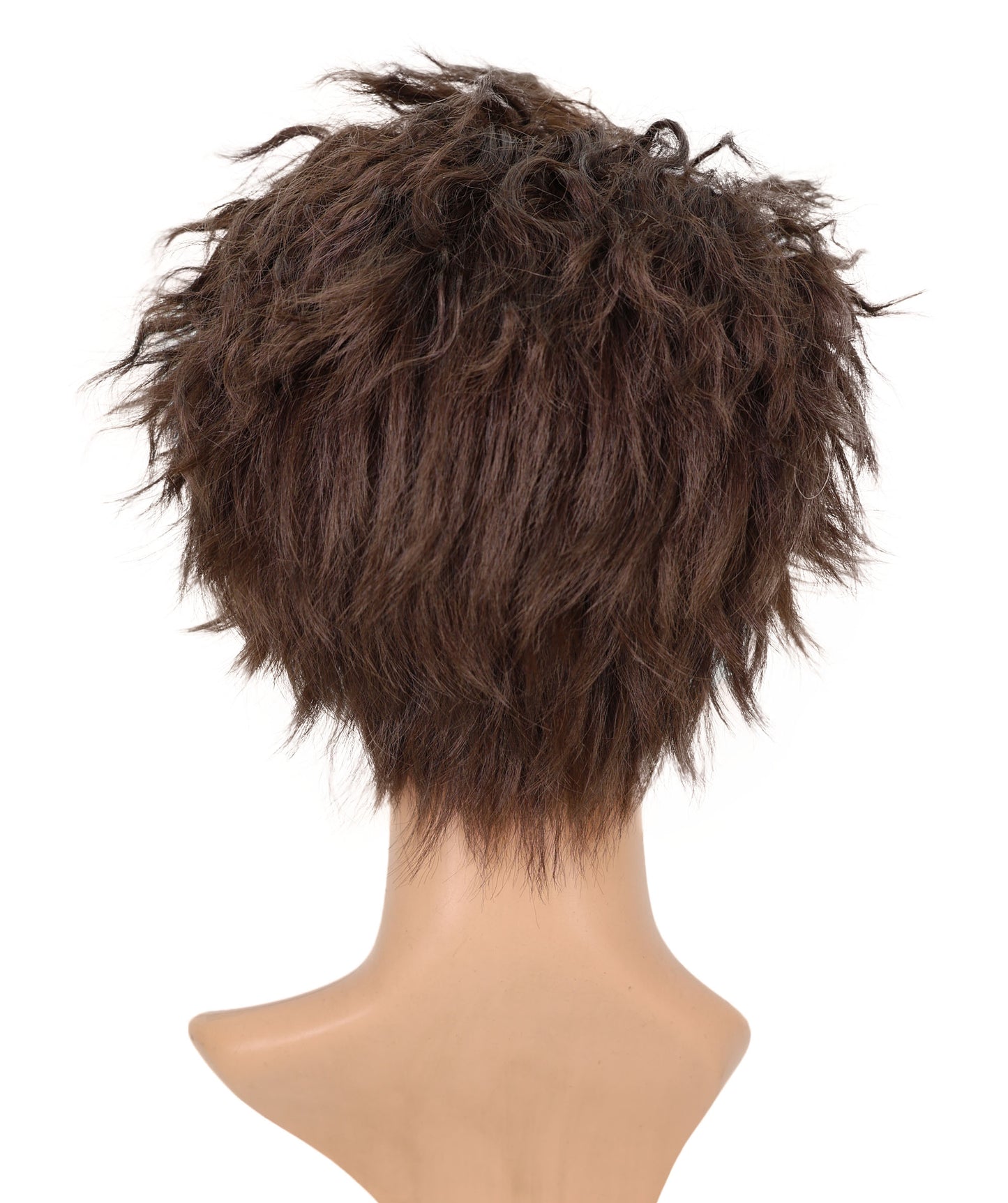 Wigs2you C-115 メンズコスプレウィッグ くせ毛風 ダークブラウン ボリュームヘア | 10インチ 合成繊維ウィッグ