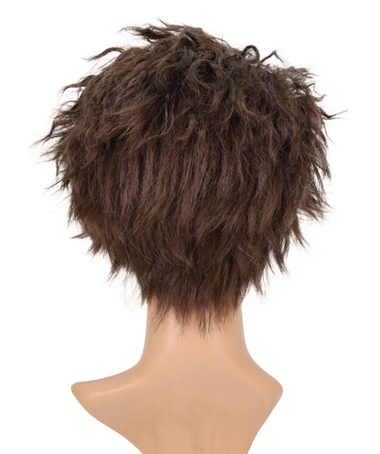 Wigs2you C-115 メンズコスプレウィッグ くせ毛風 ダークブラウン ボリュームヘア | 10インチ 合成繊維ウィッグ