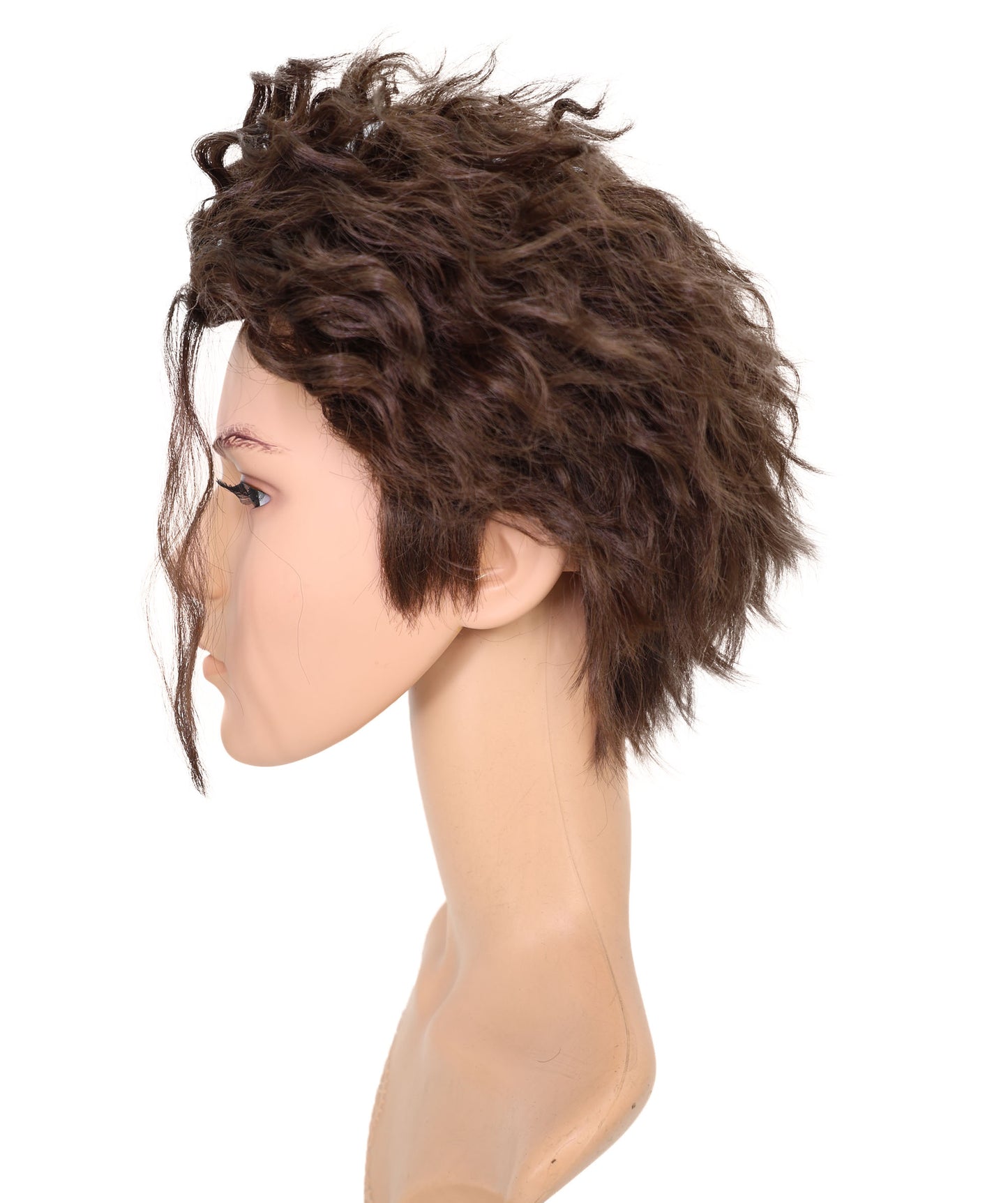 Wigs2you C-115 メンズコスプレウィッグ くせ毛風 ダークブラウン ボリュームヘア | 10インチ 合成繊維ウィッグ