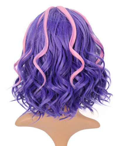 Wigs2you C-116 コスプレウィッグ パープル＆ピンク ツートンカーリーヘア | 14.5インチ レディース 合成繊維ウィッグ