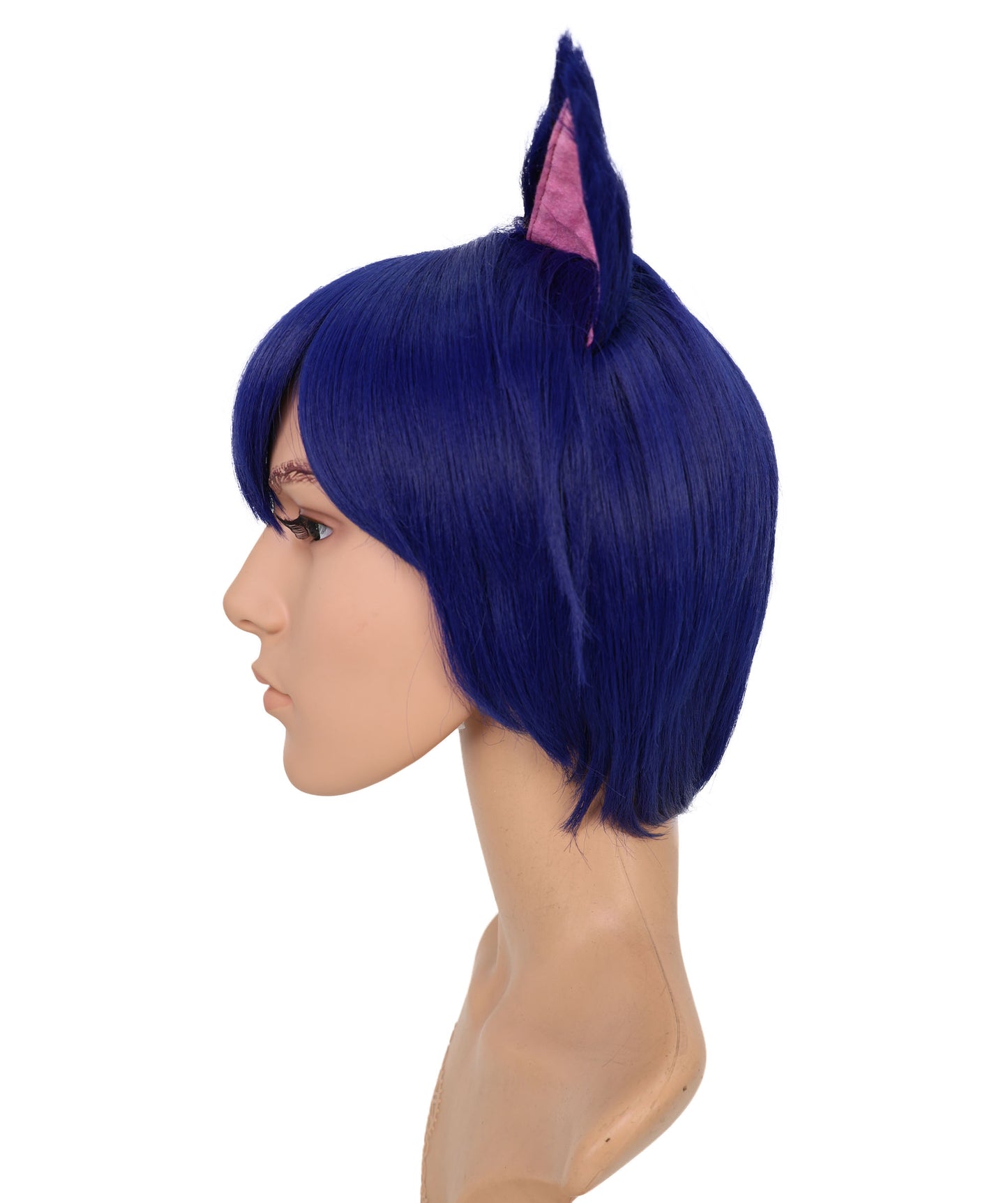 Wigs2you C-117 男性用コスプレウィッグ ブルー ショートヘア 猫耳付き | 11インチ 合成繊維 コスチュームウィッグ