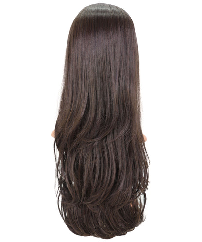 Wigs2you C-119 24インチ ダークブラウン ロングカーリーウィッグ（前髪付き） - 女性用耐熱キャップレスウィッグ