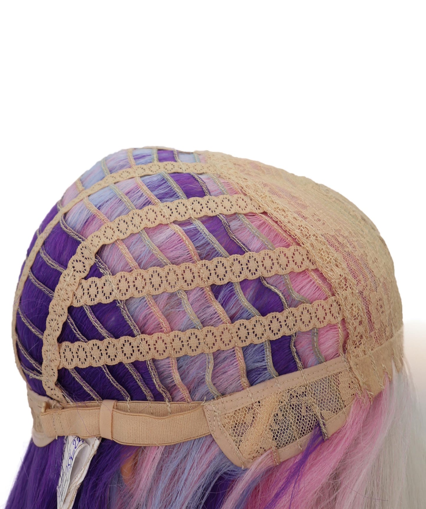 Wigs2you C-120 女性用ロングカーリーウィッグ - ホワイトからパープルピンクのオンブレコスプレウィッグ - 23インチ耐熱人工毛