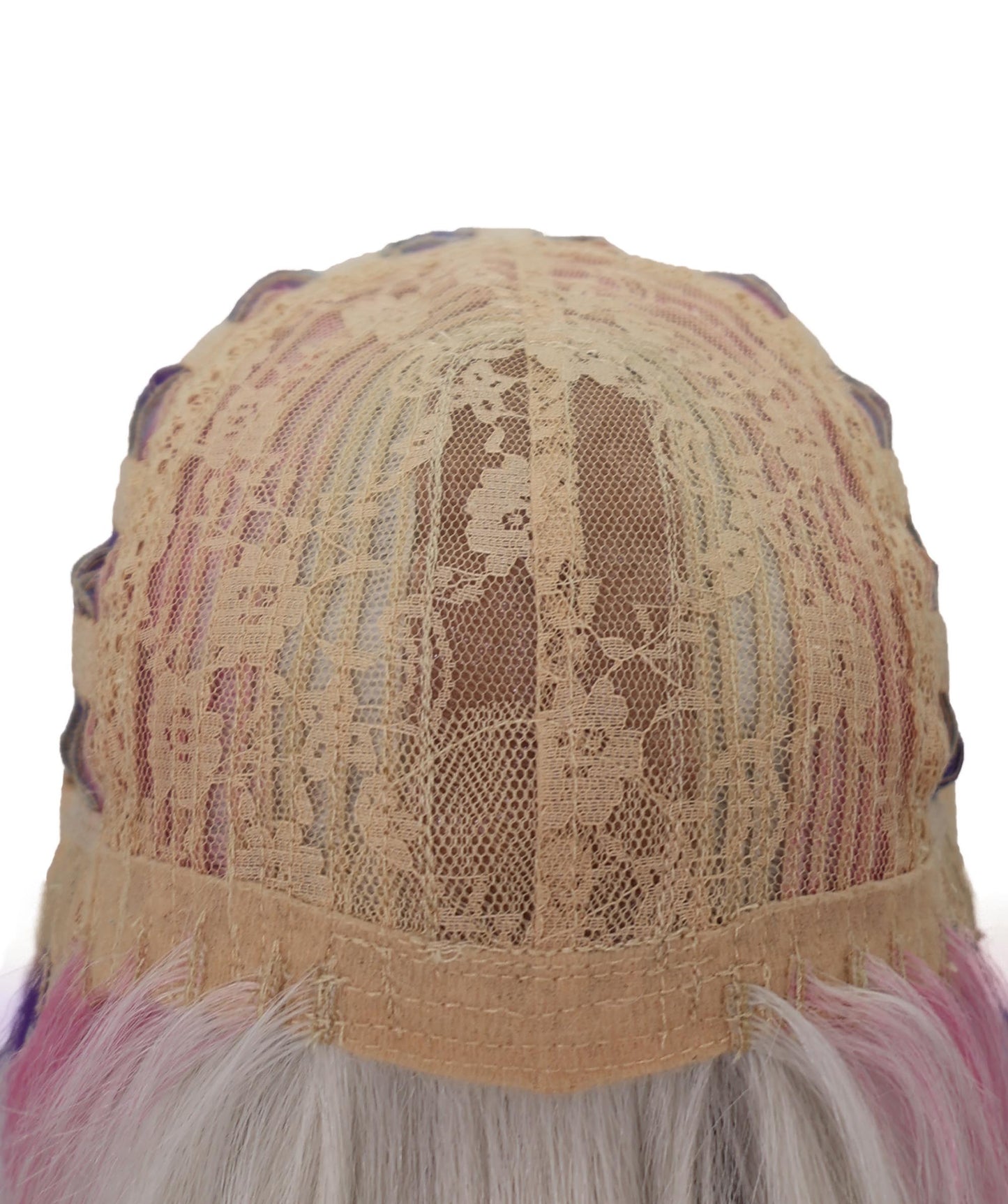 Wigs2you C-120 女性用ロングカーリーウィッグ - ホワイトからパープルピンクのオンブレコスプレウィッグ - 23インチ耐熱人工毛