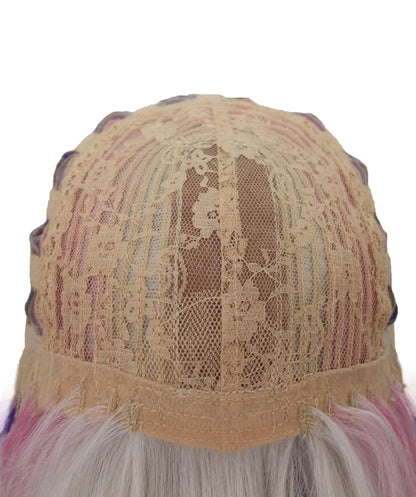 Wigs2you C-120 女性用ロングカーリーウィッグ - ホワイトからパープルピンクのオンブレコスプレウィッグ - 23インチ耐熱人工毛