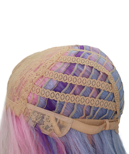 Wigs2you C-120 女性用ロングカーリーウィッグ - ホワイトからパープルピンクのオンブレコスプレウィッグ - 23インチ耐熱人工毛