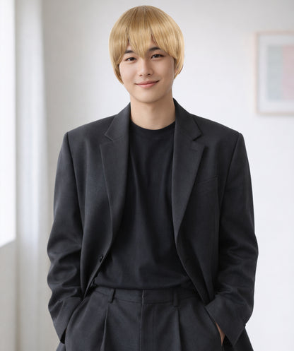 Wigs2you C-123 メンズショートブロンドウィッグ – 11インチ耐熱人工毛（コスプレ、ファッション、普段使いのスタイリングに最適）