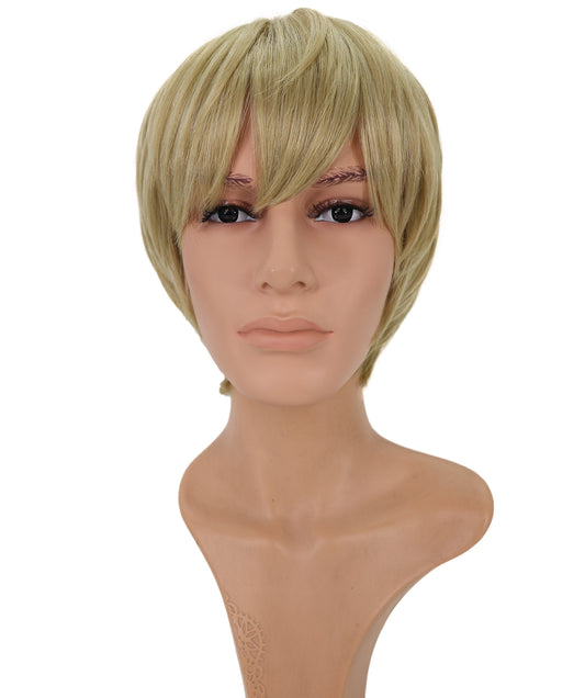 Wigs2you C-124 男性用10インチブロンドショートウィッグ – コスプレや普段着に最適な耐熱人工毛