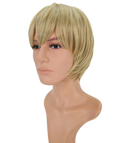 Wigs2you C-124 男性用10インチブロンドショートウィッグ – コスプレや普段着に最適な耐熱人工毛