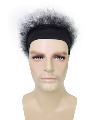 Wigs2you C-125 男性用グレーのふわふわウィッグ - ふわふわカールの人工毛コスプレ用ヘア（帽子ベース付き）｜9インチショートウィッグ