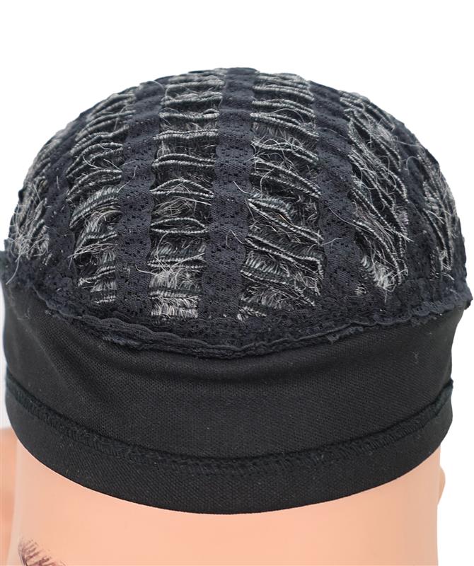 Wigs2you C-125 男性用グレーのふわふわウィッグ - ふわふわカールの人工毛コスプレ用ヘア（帽子ベース付き）｜9インチショートウィッグ