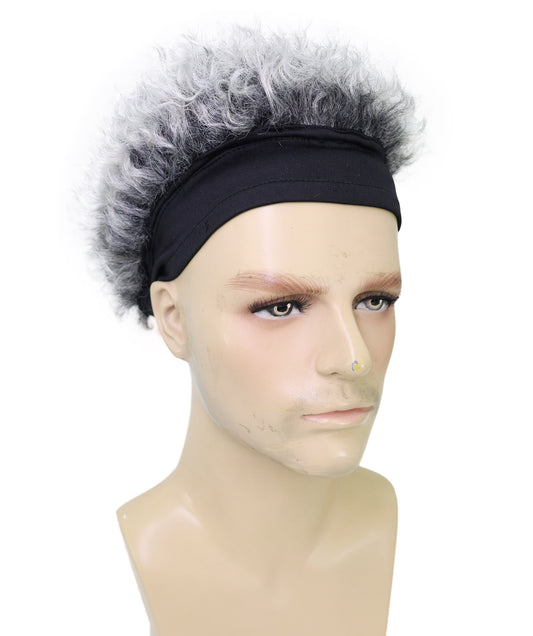 Wigs2you C-125 男性用グレーのふわふわウィッグ - ふわふわカールの人工毛コスプレ用ヘア（帽子ベース付き）｜9インチショートウィッグ