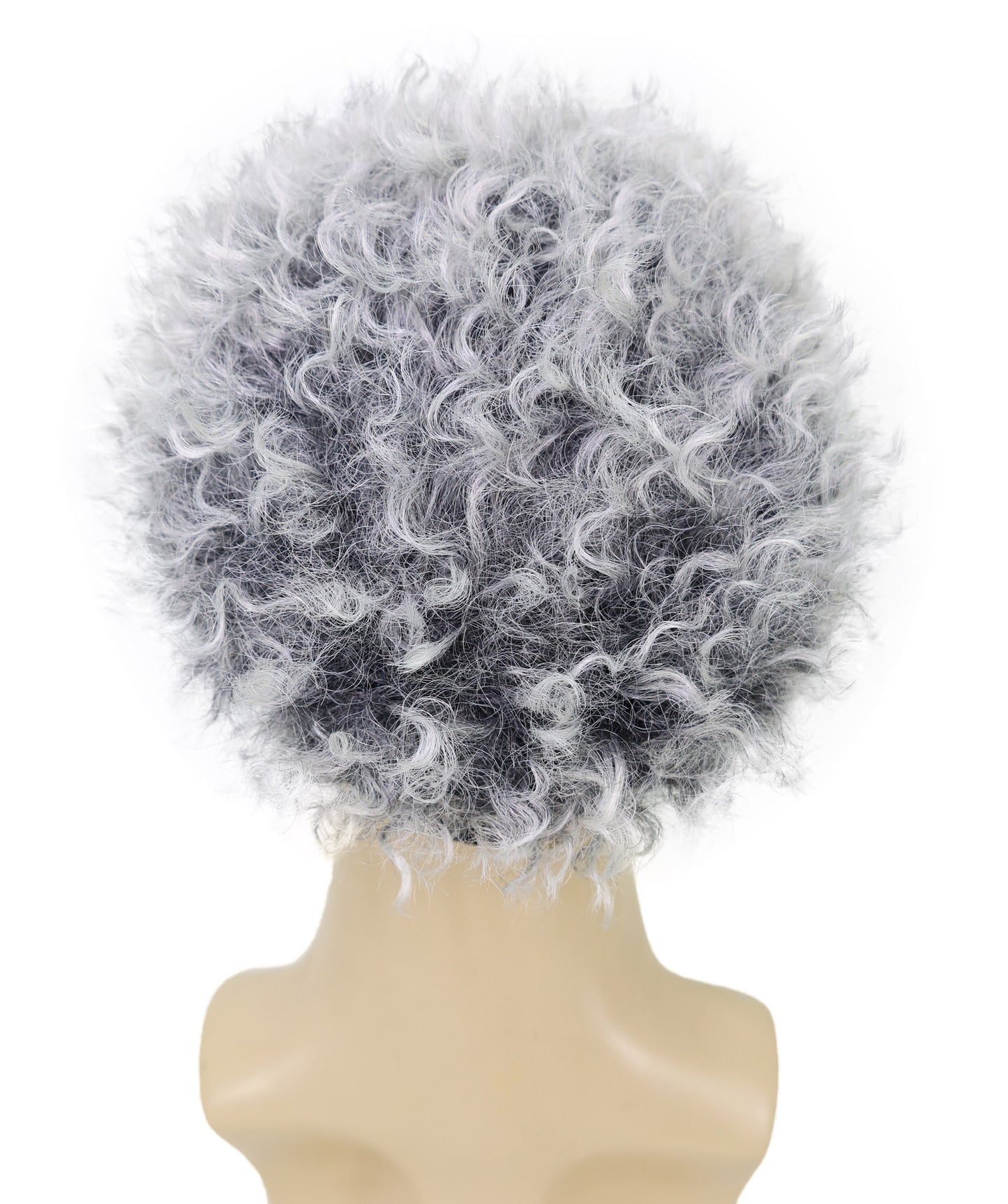 Wigs2you C-125 男性用グレーのふわふわウィッグ - ふわふわカールの人工毛コスプレ用ヘア（帽子ベース付き）｜9インチショートウィッグ