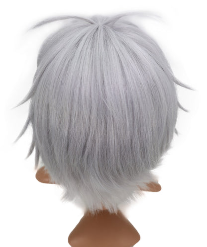 Wigs2you C-126 女性用シルバーショートコスプレウィッグ - 13インチ ライトグレー アニメキャラクター 合成ウィッグ ステージ＆コスチューム用