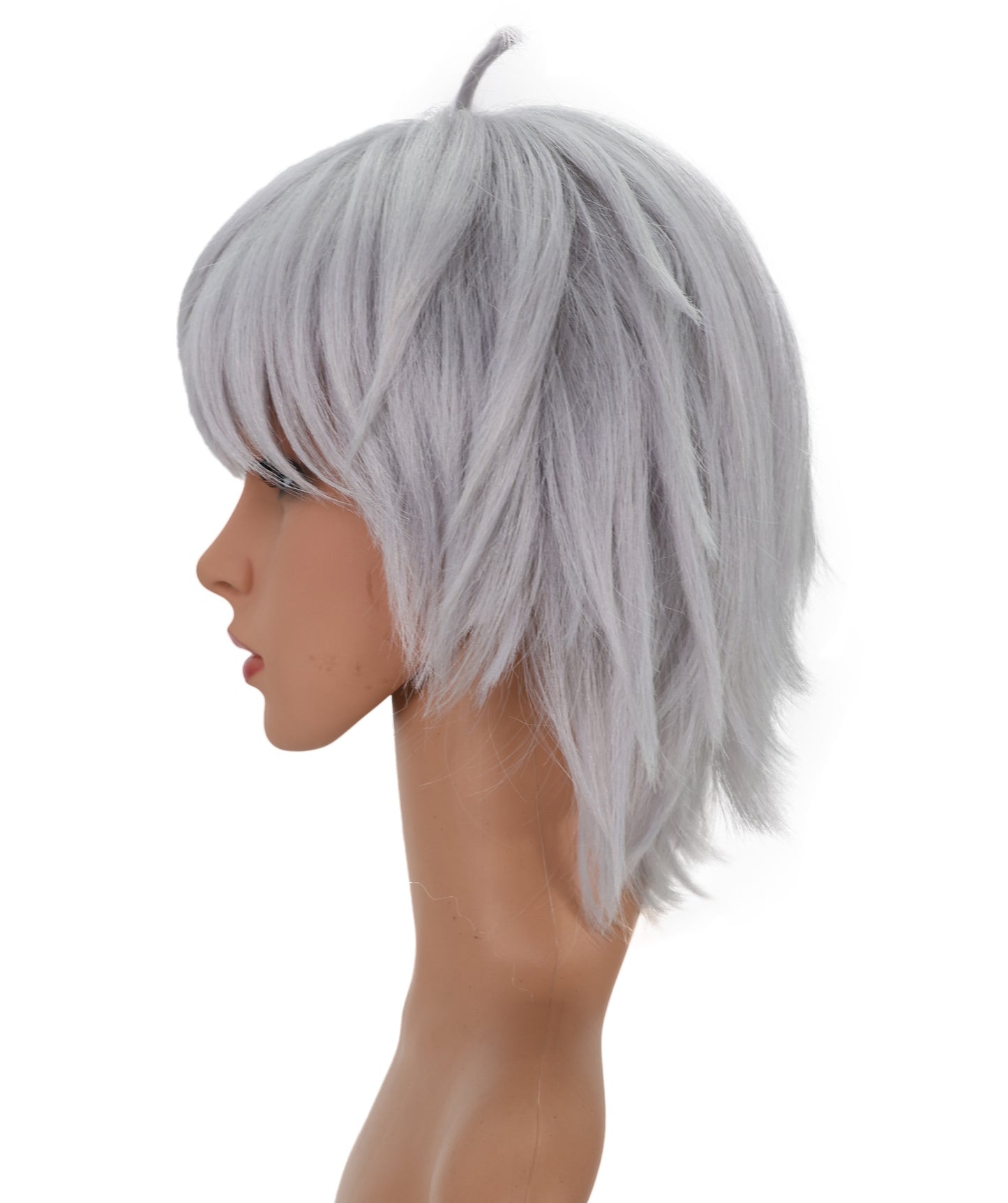 Wigs2you C-126 女性用シルバーショートコスプレウィッグ - 13インチ ライトグレー アニメキャラクター 合成ウィッグ ステージ＆コスチューム用