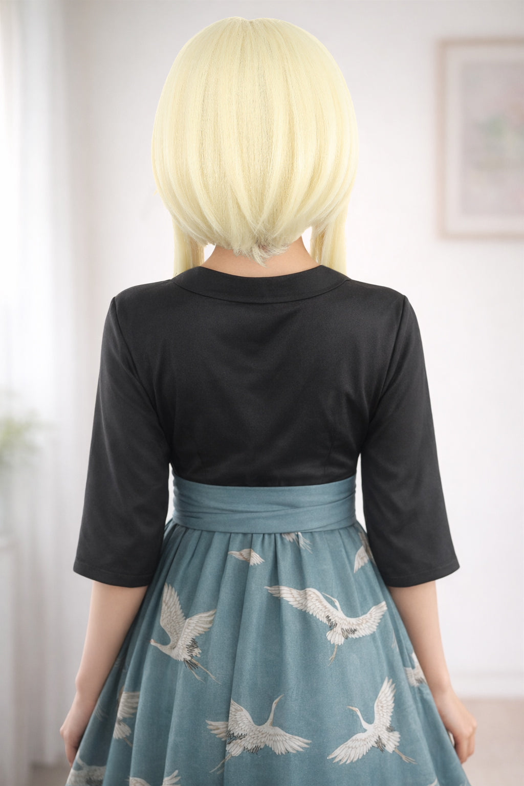 Wigs2you C-127 前髪付きブロンドコスプレウィッグ - コスチュームイベント用19インチ合成ストレートヘア