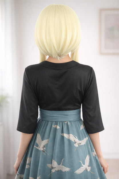 Wigs2you C-127 前髪付きブロンドコスプレウィッグ - コスチュームイベント用19インチ合成ストレートヘア